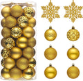 Valery Madelyn Christmas Tree Decorations Ornament Set for Fall Halloween, 50ct 2.36 Inches Gold Shatterproof Christmas Ball Ornaments Hanging Xmas Holiday Party Decor