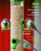 Bird Feeder Premium Hard Plastic for Wild Bird Feeders for Outdoors, Tube Bird Feeders for Outdoors Hanging,14 Inch 6 Port Lawn,Pack of 1