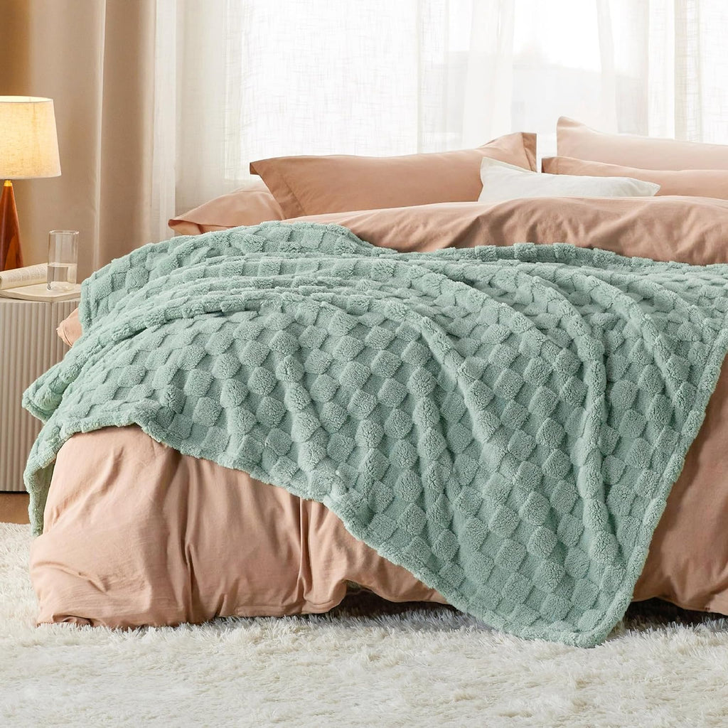 Bedsure GentleSoft Sage Green Throw Blanket for Couch - Super Soft Cozy Blankets Gifts for Women Men Girls, Cute Small Fleece Throws for Bedroom Home Decor, 50x70 Inches