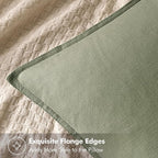 MIULEE Decorative Linen Pillow Covers 20x20 Inch Sage Green | Boho Farmhouse​ - Image 2