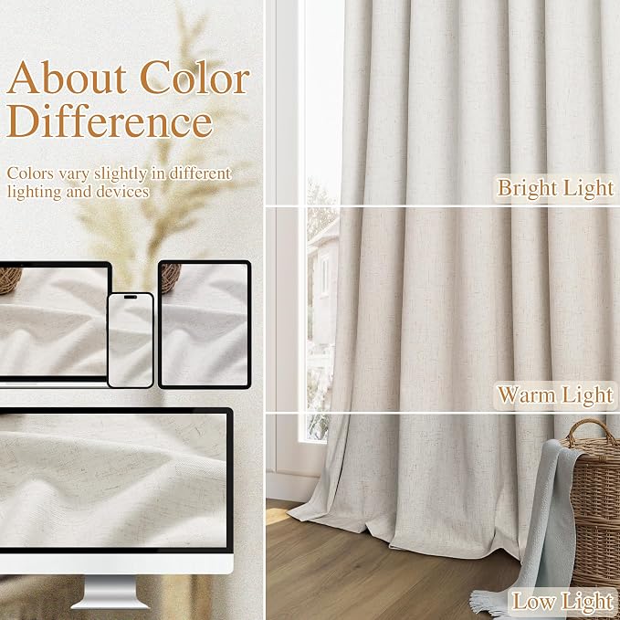 100% Blackout Boho Curtains 80 Inch Long 2 Panels Set - Image 7
