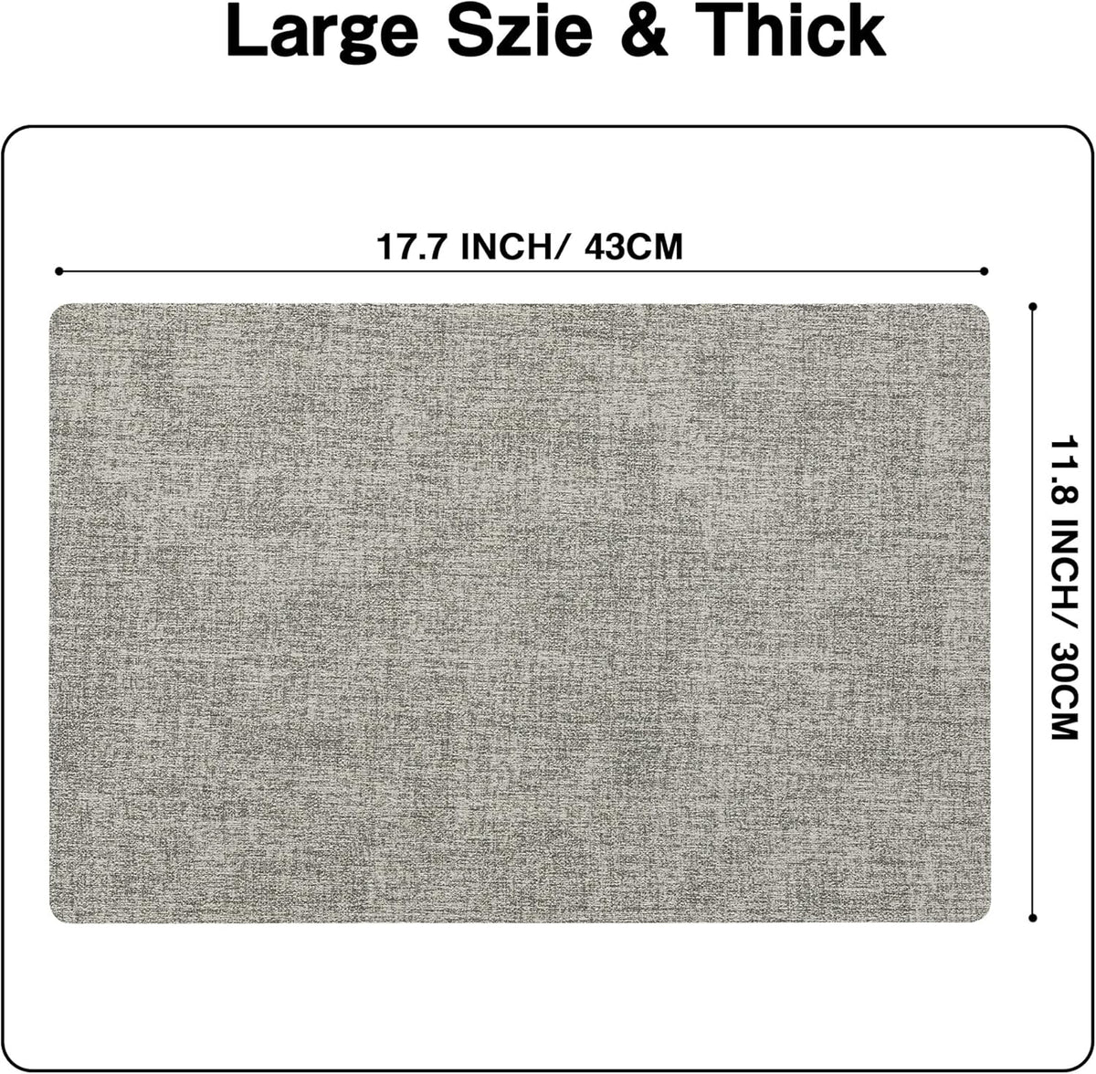 Chrysameld Vinyl Placemats Set of 8 - Faux Leather 100% Waterproof Oil-Proof Wipeable PU Place Mats, Heat Resistant Anti Slip Reversible Table Mats for Indoor & Outdoor Use,(17×12Inch, Light Grey)