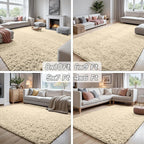4x6 Fluffy Shag Area Rugs for Living Room Bedroom: Soft Plush Carpet Beige | - Image 7