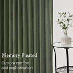Topfinel 96 Inches Long Pinch Pleated Semi Sheer Curtains, Olive Green Linen - Image 5
