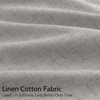 Light Gray Linen Curtains for Living Room 84 Inches Long 2 Panels Set Rod - Image 4