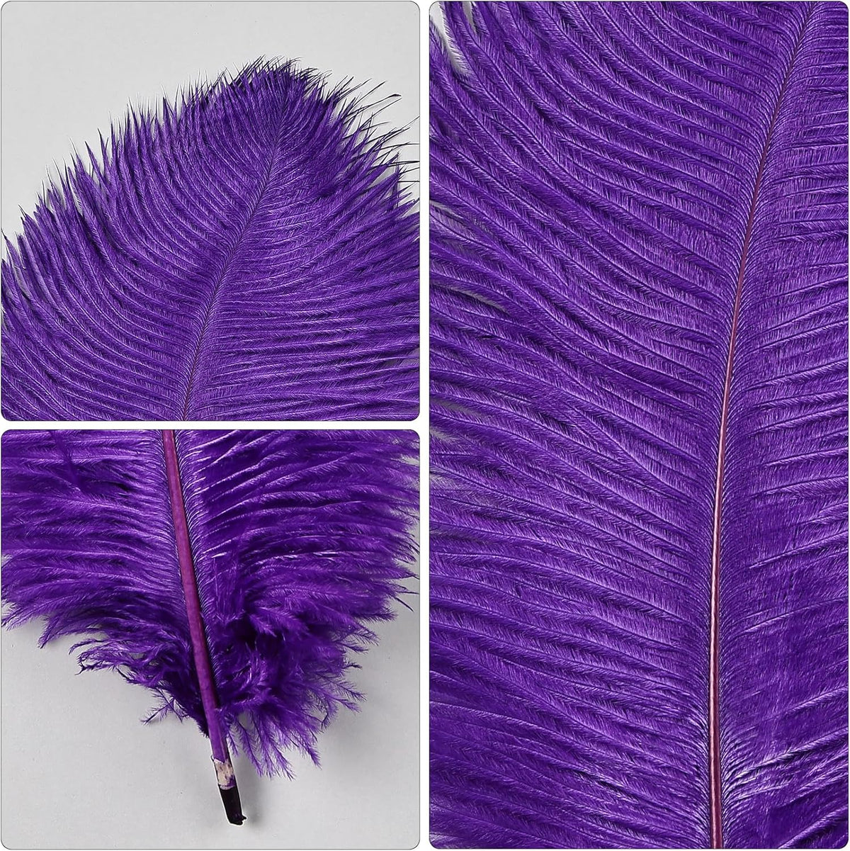 THARAHT Purple Ostrich Feathers 12pcs Natural Bulk 10-12Inch 25cm-30cm for Crafts Wedding Party Centerpieces Halloween and Decoration Feather