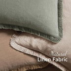 MIULEE Boho Natural Linen Fringe Decorative Euro Throw Pillow Covers 28x28 | - Image 4