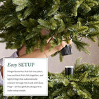 Balsam Hill 9ft Pre-Lit Stratford Spruce - Slim Artificial Christmas Tree with 1,000 Clear LED Lights, True Needle Foliage, Easy Plug Technology & Premium Stand for Small Spaces