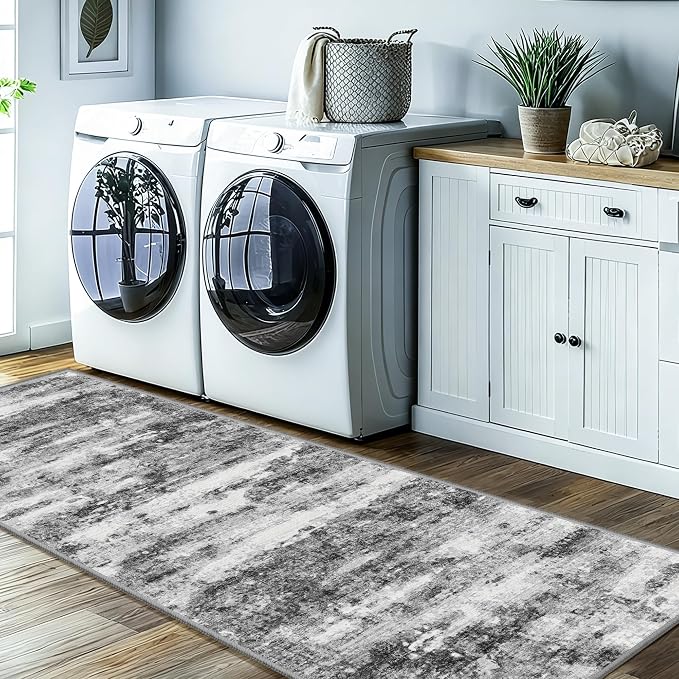 Washable Runner Rugs 3x10 Abstract Kitchen Runner Rug Non Slip Backing - Image 7