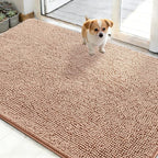 OLANLY Dog Door Mat for Muddy Paws 48x30, Super Absorbent Chenille Mud Mat | by OLANLY