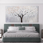 Canvas Wall Art Decor Artwork for Walls Black and White Wall Art Decor Large Tree of Life Wall Art for Living Room Vintage Tree Flower Wall Art Decorations for Room Home Office Wall Decor 29"X58"