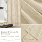 Light Filtering 63 inch Length Sheer Curtains, Soft Semi Sheer Linen Textured - Image 6