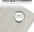 Yakamok Oatmeal Linen Textured Curtains 72 Inches Long - Image 4