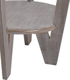Rustic Farmhouse End Table with Storage Shelf, French Country Accent Side for Family, Dinning or Living Room, Small Spaces, Modern, Round, Vintage Blue Finish, Curved Leg