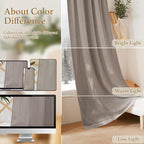 RYB HOME Farmhouse Boho Linen Sheer Curtains 90 inches Long - Image 7