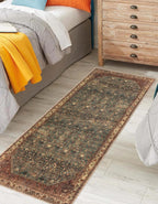 Keen Home Design 2x10 Rug - Machine Washable Runner with Non-Slip Backing, Ideal for Hallway, Entryway, Kitchen, Laundry Room - Vintage, Easy Clean, Durable, Low Pile Rug - (2'6" x 10')
