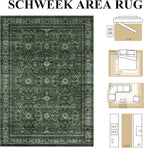 Schweek 8x10 Washable Area Rugs Vintage Non Slip Carpet - Image 2