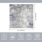 Square Rug 4x4 for Entryway Washable – Non-Slip Small Throw 4ft Area Rug for - Image 2