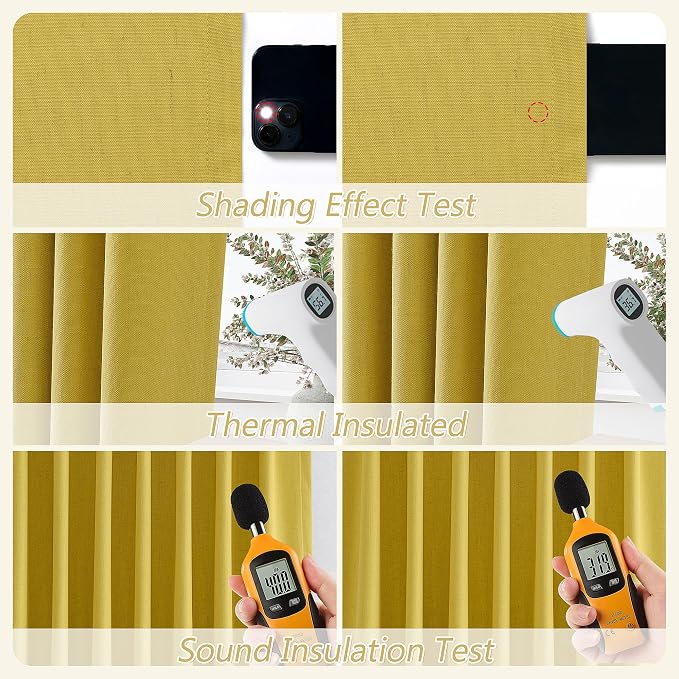 100% Blackout Curtains 120 Inch Length 2 Panels Set - Image 6