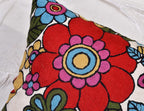 Floral Pillow Cover Handembroidered Wool 18x18 (Retro Floral Pillow Cover)