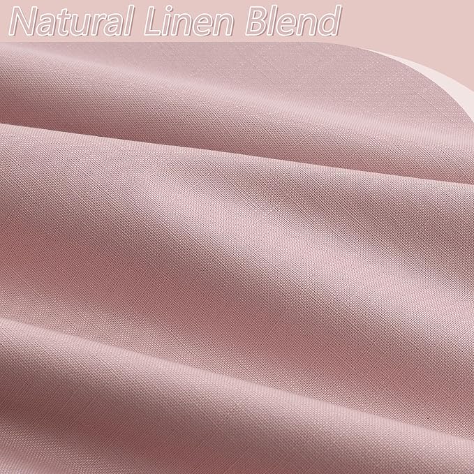 100% Blackout Linen Curtains 63 Inch 2 Panels Set - Image 3