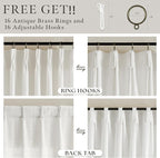 Pinch Pleated Thick Linen Light Filtering Ivory Curtains 86 Inches Length | - Image 4