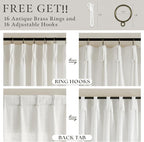 Farmhouse 126 Inch Pleat Thick Linen Beige White Semi Sheer Curtains 50x126 | - Image 3