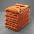 Mellowdy Extra Thick Hearty Plush Flannel Blanket (Burnt Orange, 60x80) - 500GSM Twin Size Warm Blanket for Winter, Fall | Soft, Fluffy, Cuddly, Perfect for Bed, Oversized Throw for Couch, Sofa