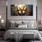 Butterfly Wall Art Bedroom - Vintage Wall Decor for Bedroom Girls Room - Black and Gold Wall Art for Living Room Size 29" x 59"