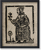 Poster Master Vintage Woodcut Poster - Retro Medieval Print - 16x20 UNFRAMED Wall Art - Gift for Gothic, Horror Fan - Witch Holding a Plant, Magic, Spell, Herbalist - Wall Decor for Bedroom, Dorm