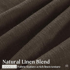Dark Chocolate 120 Inch Pinch Pleated Semi Sheer Linen Curtains 2 Panels | - Image 3