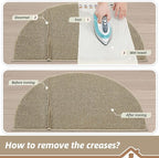 BEQHAUSE Dirt Trapper Door Mat 32" x 48" Half Circle Non Slip, Light Beige | - Image 9