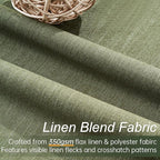 Topfinel 90 Inch Long Linen Blackout Curtains 2 Panels Set, Back Tab Pinch - Image 3