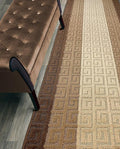 Custom Length Hallway Runner Rug, Slip Resistant, Meander Brown, 26 Inch X 17 by ORFAHOME