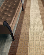 Custom Length Hallway Runner Rug, Slip Resistant, Meander Brown, 26 Inch X 27 by ORFAHOME
