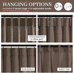 Pinch Pleated Dark Brown Semi Sheer Curtains 84 Inches Long - Image 4