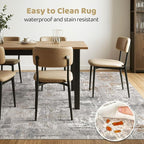 LOONGRUG Area Rug 5x7 Washable Neutral Modern Living Room Rugs Grey Rust | - Image 6