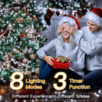 Ollny 500LED 164FT Long Christmas Tree Lights with 8 Modes Remote Timer IP44 Waterproof, Outdoor Christmas Lights for Tree House Yard Outside Xmas Decorations White