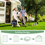 GENIMO 6' x 9' Outdoor Rug Waterproof for Patio Fall Decor, Foldable Reversible Plastic Straw Area Rugs Mat for Camper, Outside Carpet for Rv, Deck, Porch, Picnic, Beach, Balcony, Blue & Grey