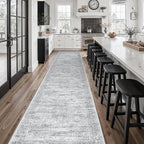 Soalmost Hallway Runner Rug 2'6" x 16' Washable Long Kitchen Rugs Grey | - Image 3