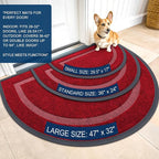 OLANLY Half Circle Front Door Mat Outside 29.5x17 All-Season Rubber Doormat | - Image 3