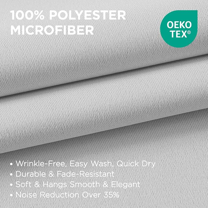 Joydeco White Curtains 95 Inches Long 2 Panels Set, Thermal Insulated Long - Image 3