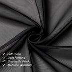 Black Sheer Curtain Panels 72 Inch Length, Light Filtering Window Curtain - Image 6