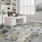 LOONGRUG 6x8 Area Rug Washable Neutral Modern Living Room Rugs Black Gold | - Image 6