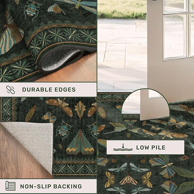 Dark Green 2'6"x10' Long Runner Rugs - Image 5