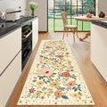 DUKINO 2.6x8 Hallway Runner Rug, Washable Runner Rug Non Slip, Floral Indoor Rug by DUKINO