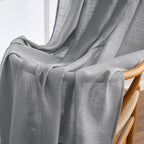 MIULEE Grey Linen Curtains 37x84 Inch Length Gray 2 Panels | Window Drapes - Image 6