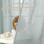 Semi Sheer Linen Curtains 48 Inch Length 2 Panels, 34 x 48 Inch | Light - Image 5