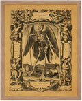 Poster Master Vintage Medieval Poster - Retro Gothic Print - Gift for Artist, Friend - Angel of Death, Memento Mori, Life, Skeleton, Dark - Wall Decor for Home, Living Room, 11x14 Beige Framed