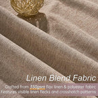 Topfinel Taupe Burlap Linen Blackout Curtains & Drapes 86 Inch Length 2 Panels - Image 2